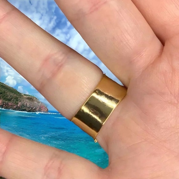 ❤️016❤️ NEW Modern Gold and Diamond Open Band Ring - Picture 5 of 11